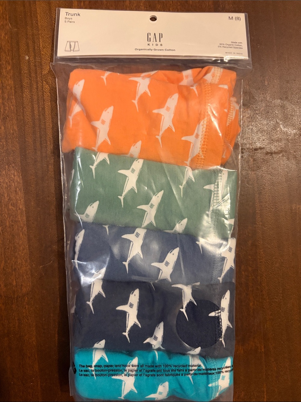 GAP Kids Orange and White Shark Print Trunk
